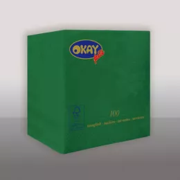 Serviette 25x25 2c 1/4 vert forêt (6E)